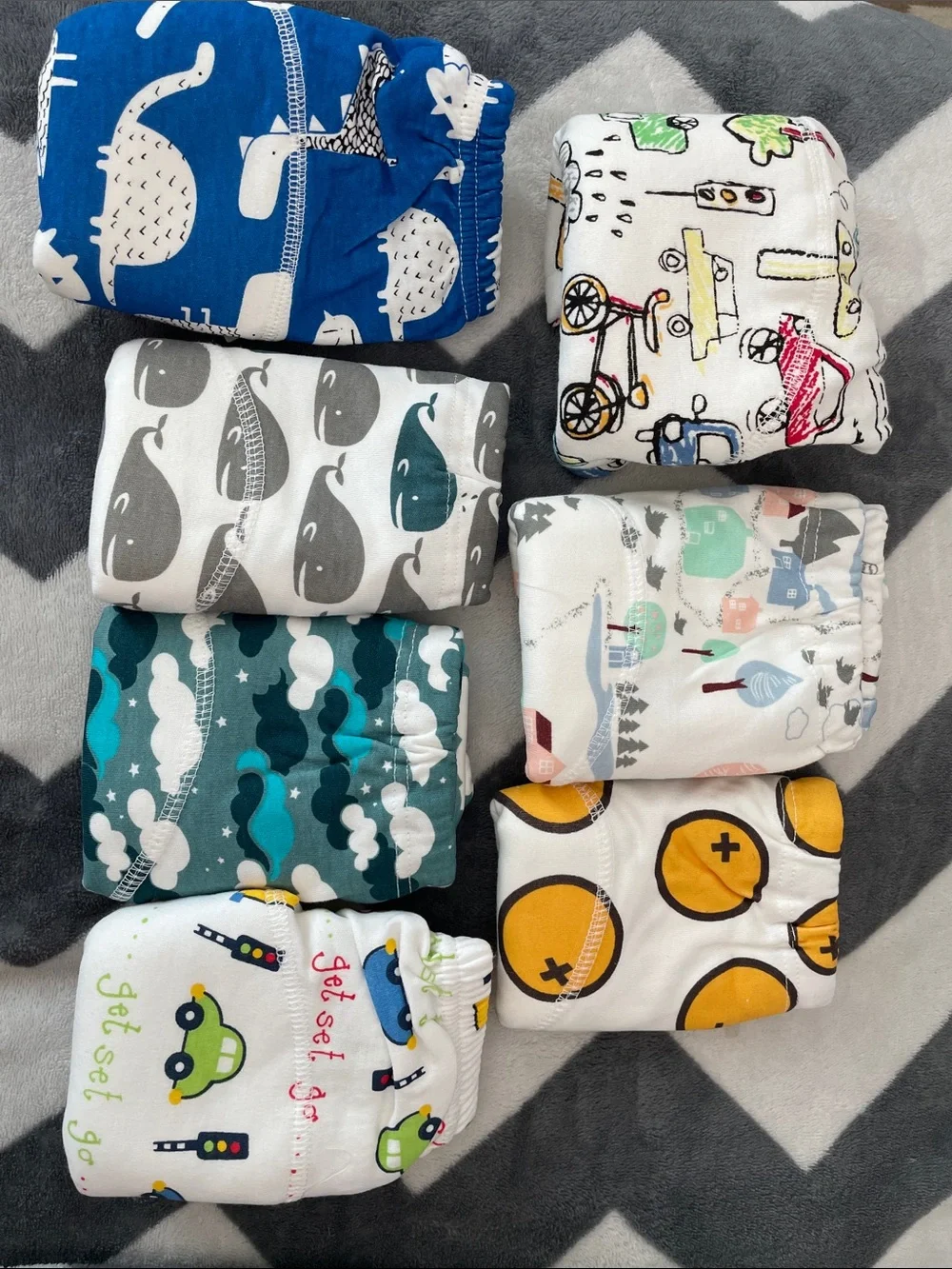 Toddler Cloth Diaper Covers (7) with Colorful unique Designs